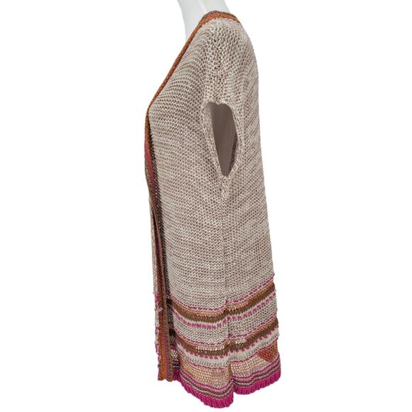 Chico's Women's Multicolor Knit Open Front Cardigan Sweater Vest Size 3 (XL 16) - Picture 4 of 9